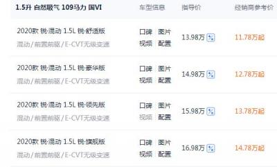 2020凌派中配落地多少钱 全款落地价14.60万元(动力家用足够)